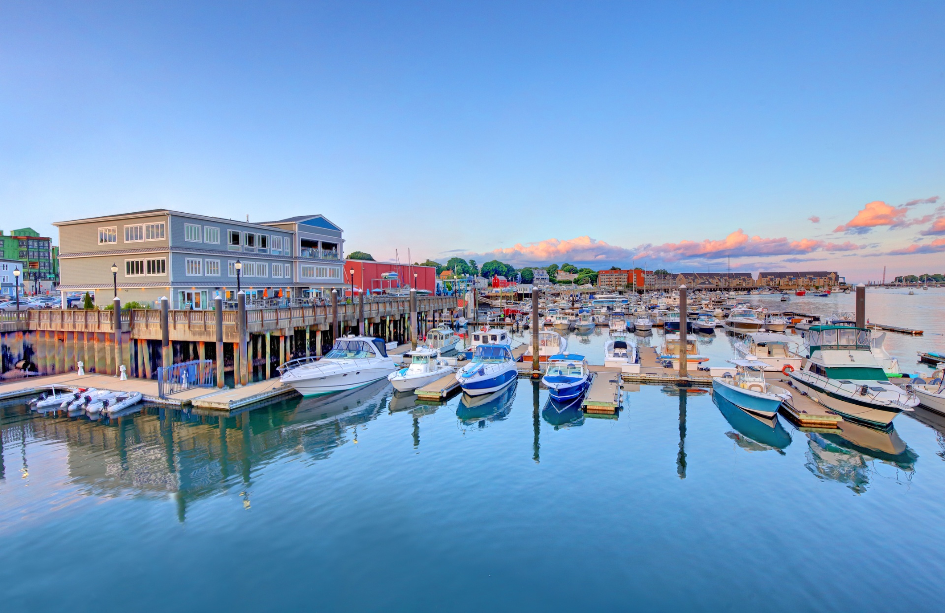Beverly, Massachusetts harbor at sunset